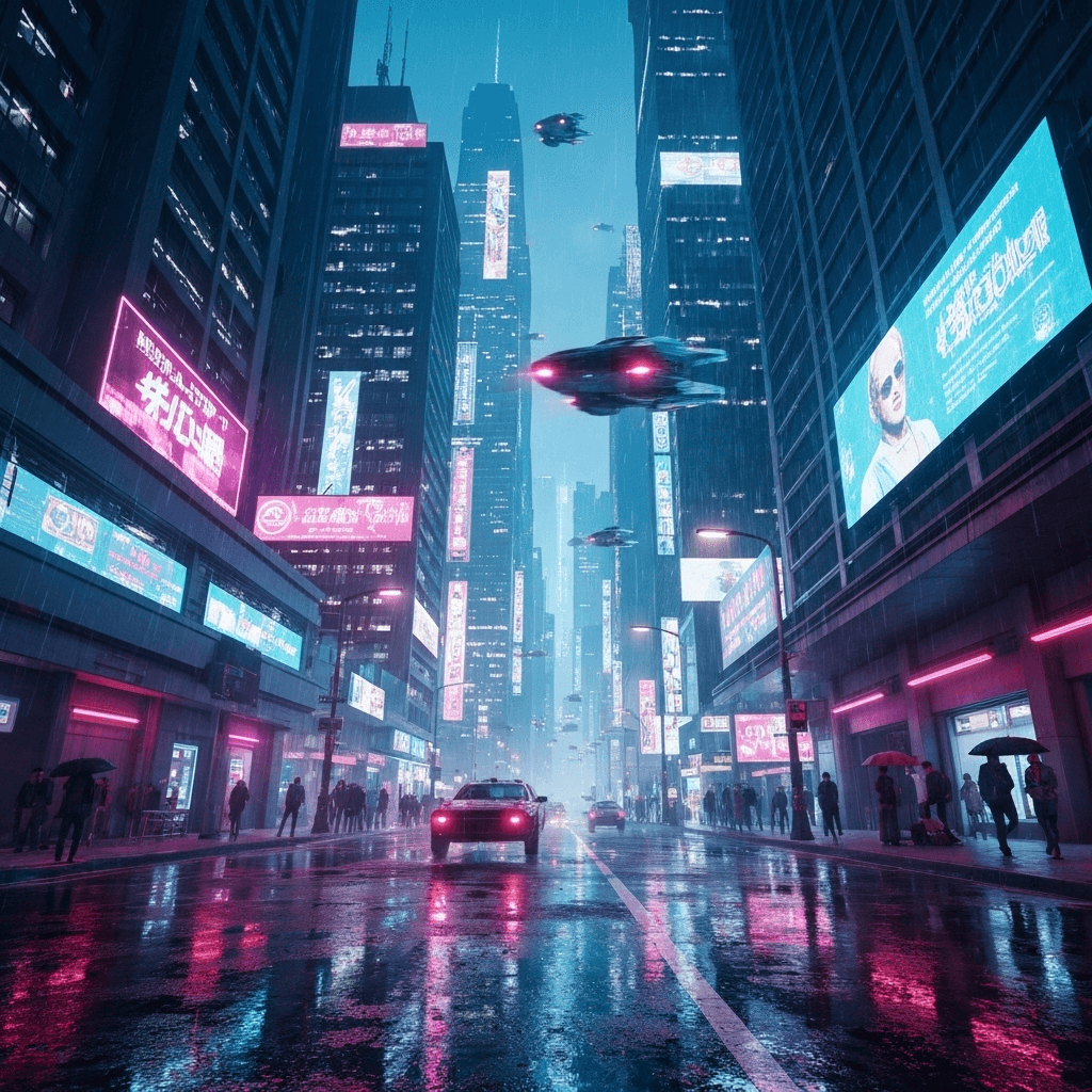Cyberpunk City Scene